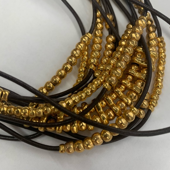 New! UNO De 50 Omariba Chain Leather Gold Necklace - Picture 6 of 11